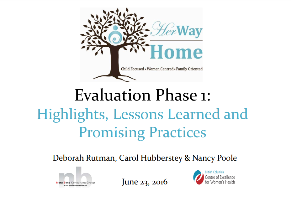 Phase 1 Evaluation of HerWay Home – Lessons learned and promising practices